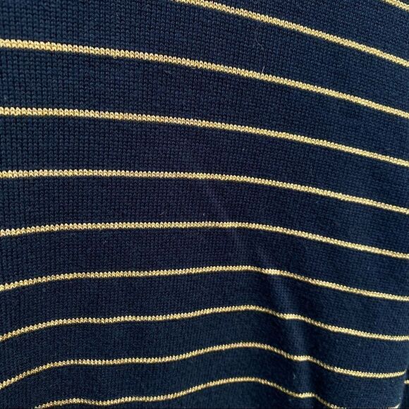 Lauren Ralph Lauren M Turtleneck Blue Gold Striped - Picture 4 of 7